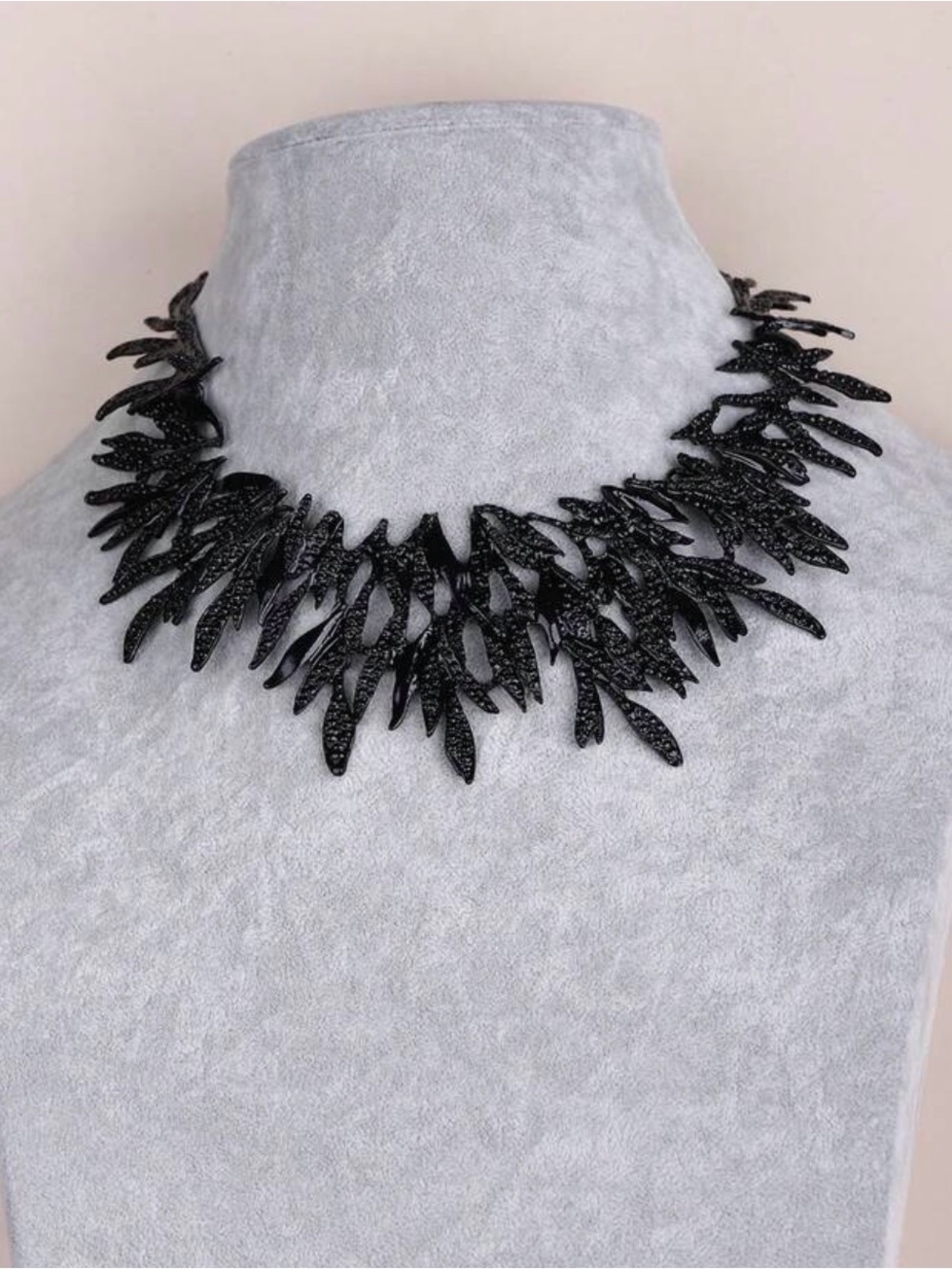Black Statement Coral-Style Necklace - Women's Jewelry
